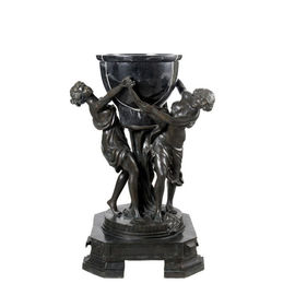 Phong cách châu Âu Đen Cast Iron Urn Planters Antique giả Phong cách